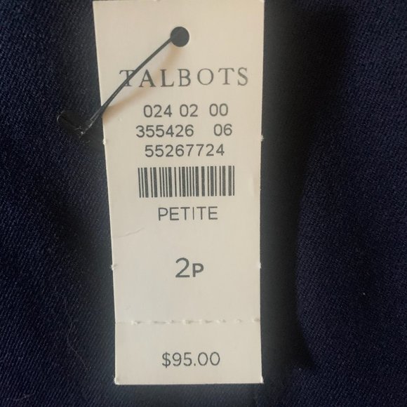 NWT TALBOTS CHATHAM STRETCH SLIM LEG CROP PANTS NAVY 2P (PETITE) - Picture 6 of 9